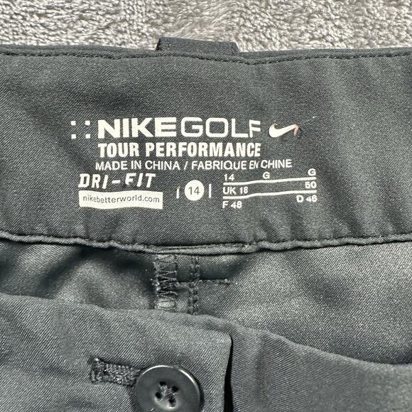 Nike Pants Womens 14 Black Golf Tour Performance Dri Fit Straight Leg Cropped‎ - Picture 2 of 11